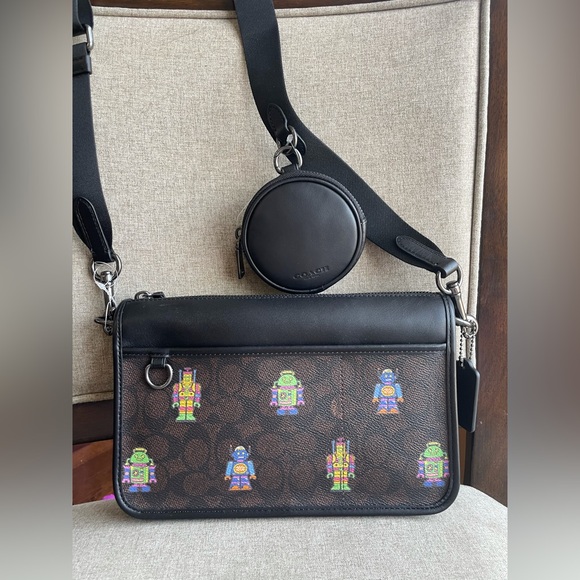 NWT！COACH COSMIC HERITAGE CONVERTIBLE CROSSBODY IN SIGNATURE WITH ROBOT（CW341）